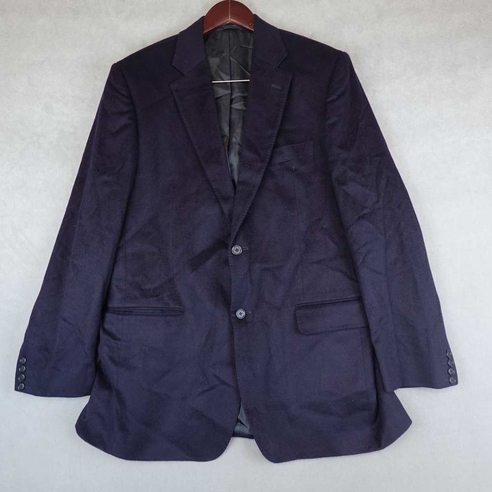 Bloomingdales Cashmere Blazer Mens 40L Sport Coat Jacket Black